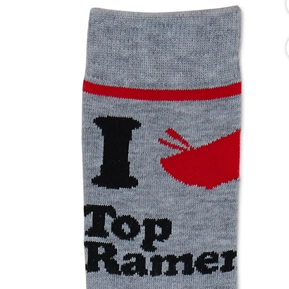 New Top Ramen Nissen Three (3) Pack Crew Socks w/Novelty Gift Packaging. Noodles